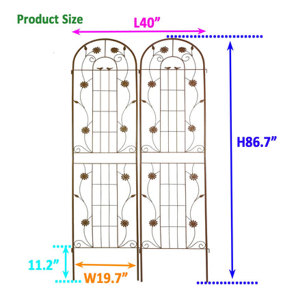 Room & Decor 2 Pack Rustproof Metal Garden Trellis for Climbing Plants