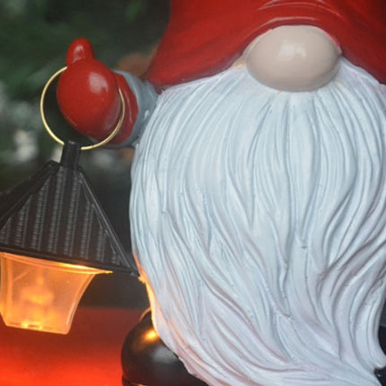 Peekaboo Studio Christmas Solar Lantern Garden Resin Statue, Weather-R