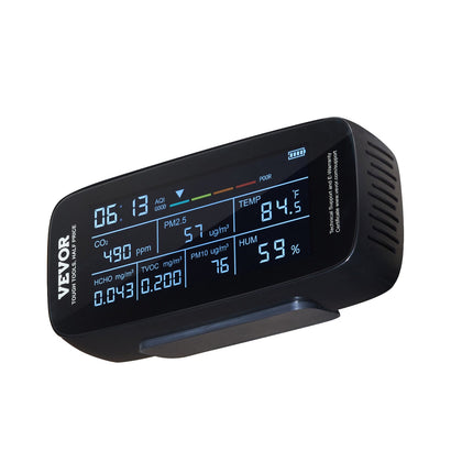VEVOR Air Quality Monitor 9-IN-1 — CO2, PM2.5, TVOC, Humidity & Temperature