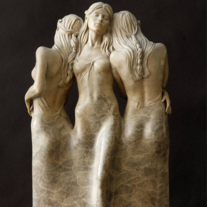 Divine Trio Resin Goddess Sculpture for Elegant Home and Garden Decor