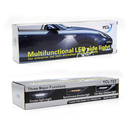 Car Fender Side LED Light Driving Lamp ABS PC 27.4x7x1.5cm Black White Silver