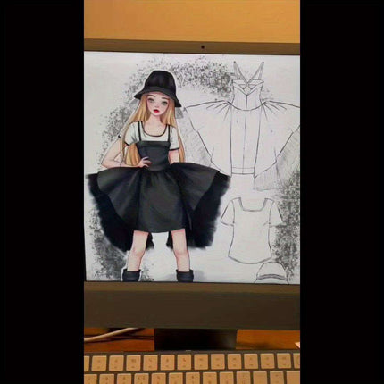 Clear Fashion Illustration Ruler Set with Dress Form Templates for Student Design and BJD Doll Outfit Sketching