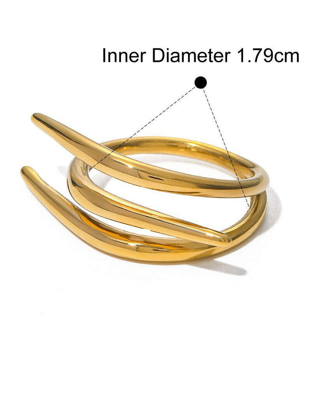 18K Gold Cross Design Ring with Simple Line Accents