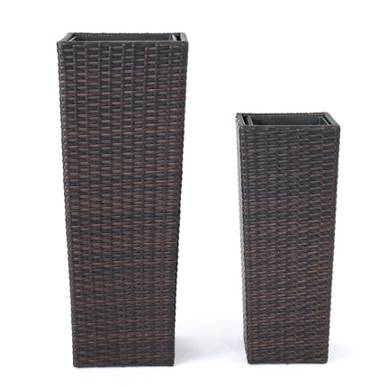 Room & Decor Brown Rattan Flower Pot - Durable, Eco-Friendly Design