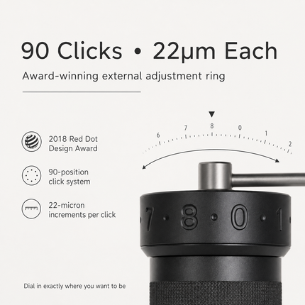 ZP6 S Manual Coffee Grinder — 48mm Hexagonal Burrs, Red Dot Award Adjustment Ring