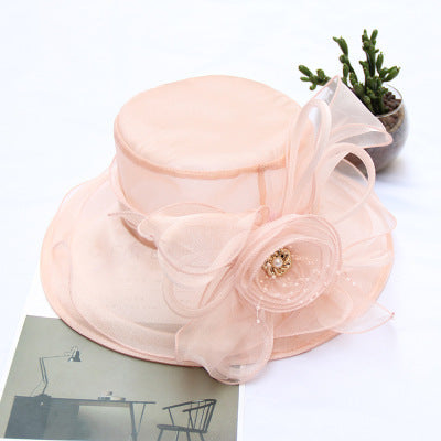 Peekaboo Studio Fashion Gauze Flower Hat with Elegant Bridal Design