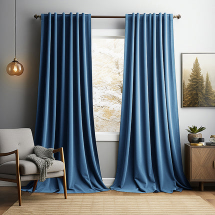 Vintage Velvet Blackout Curtain | Heat-Insulating, Perforated Eyelet, 8 Colours