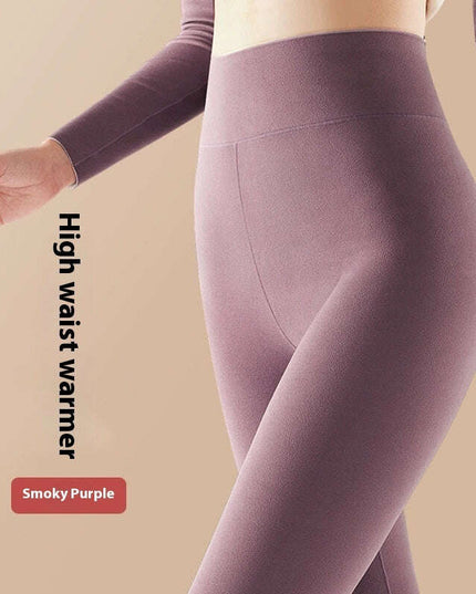 Solid Color High Waist Women's Thermal Underwear Pant