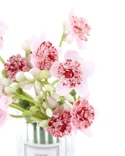 Hanging Mini Glass Vase Wind Chimes with Mini Flower Decor for Home and Dollhouse