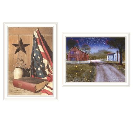 Billy Jacobs 2-Piece Star Spangled Night Wall Art Set, Framed Decor
