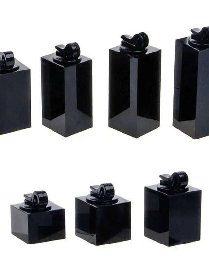 7-Piece Acrylic Ring Display Stand Set with Varying Heights for Jewelry Showcase and Photography