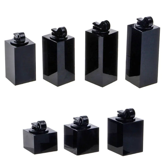 7-Piece Acrylic Ring Display Stand Set with Varying Heights for Jewelry Showcase and Photography