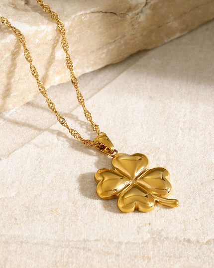 18K Gold Plated Four-Leaf Clover Pendant Necklace