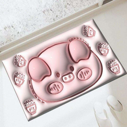 Elegant 3D Floral Design Quick-Dry Bath Mat