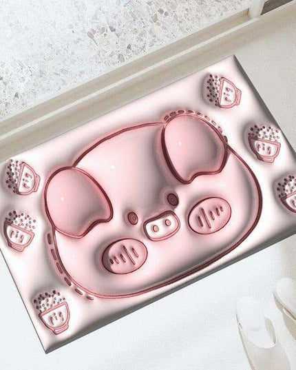 Elegant 3D Floral Design Quick-Dry Bath Mat