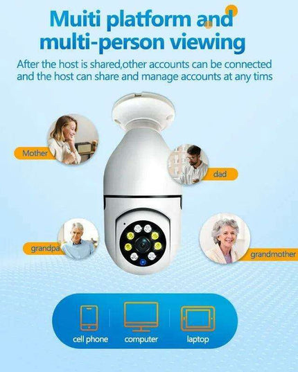 360-Degree Smart Wireless Bulb Camera for Enhanced Surveillance at Home or Office