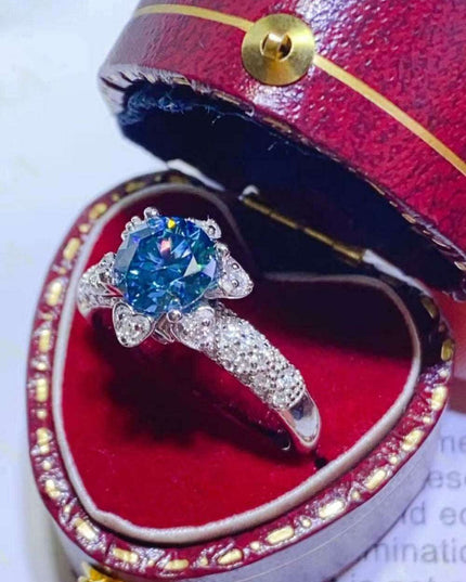 Timeless Radiance: 1 Carat Lab-Grown Diamond Ring with Moissanite and Zircon Accents