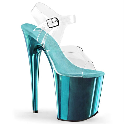 Peekaboo Studio 20cm High Heel Sandals with Transparent Upper, Leather