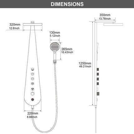 Multi-Function Pipa-Style Shower Faucet Set with High-Pressure