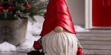 Peekaboo Studio Christmas Solar Lantern Garden Resin Statue - Weatherp