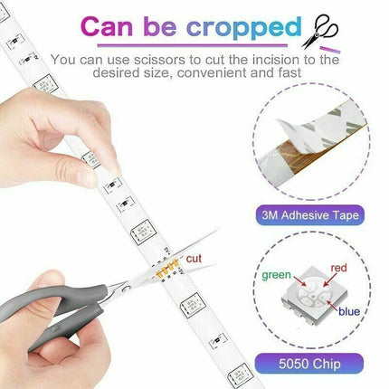 BRAND NEW 5050 RGB LED Strip Bluetooth Remote Lights TV Back Lights Fo