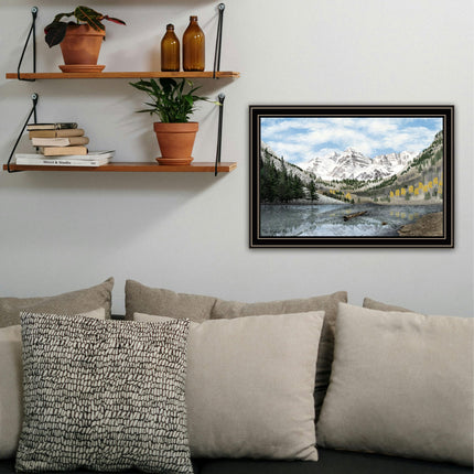 Billy Jacobs Maroon Bells Black Framed Wall Art - Multi Wood Paper Pri