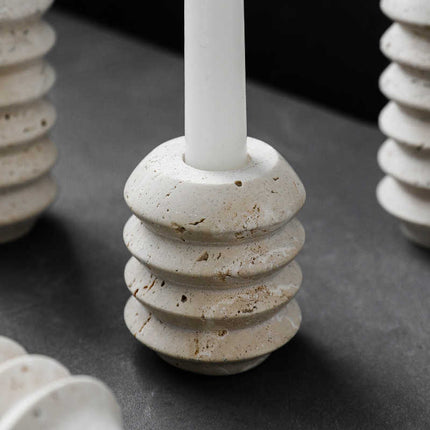 Nordic Cave Stone Candle Holder — Hand Polished Natural Yellow