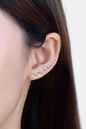 1.9 Carat Moissanite 925 Sterling Silver Earrings-Trendsi-Silver-One Size-Très Elite