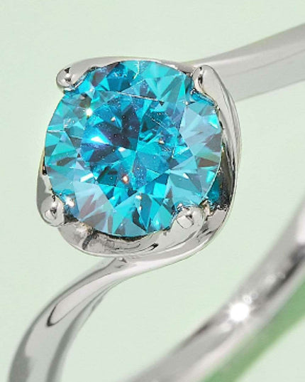 Dazzling 1 Carat Moissanite Sterling Silver Solitaire Ring Set with Certification.