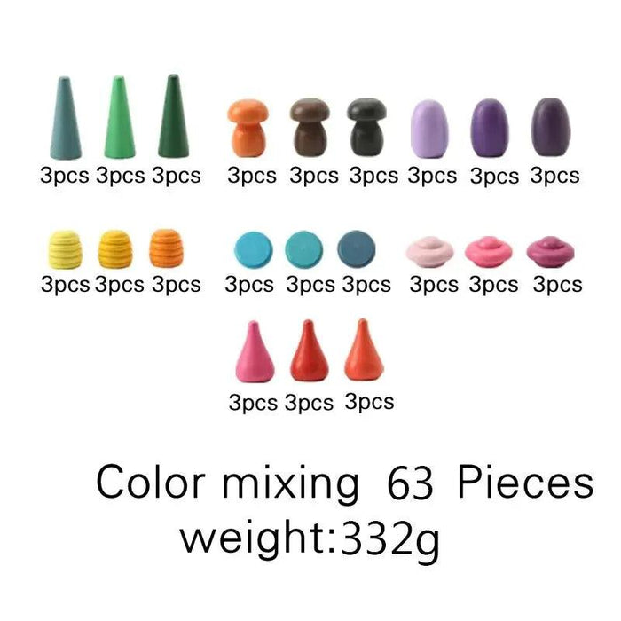 Colorful Wooden Building Blocks Kit for Creative Learning and Logical Development