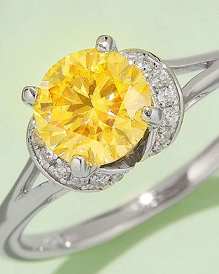 Elegant Multicolored Lab-Grown Diamond Ring in Sterling Silver