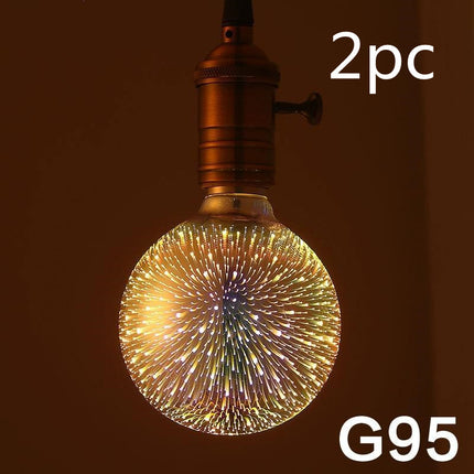 LED Light Bulb 3D Decoration Bulb Firework 110 220V ST64 G95 G80 G125
