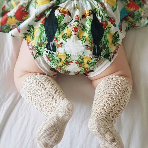 Knee High Cotton Socks for Girls - Adorable Knitted Princess Design for Toddlers and Infants