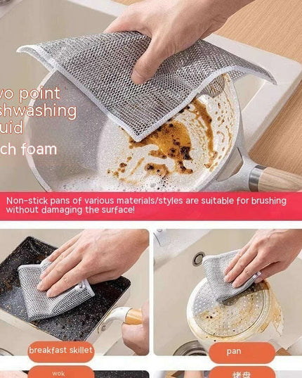 Microfiber Steel Wire Cleaning Cloths for Kitchen Dishes