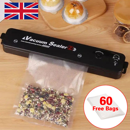 Vacuum Food Sealer Automatic With 60 Bags UK Dry And Wet Food Sealing Machine