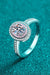Elegant Halo Design Moissanite and Zircon Ring in Sterling Silver