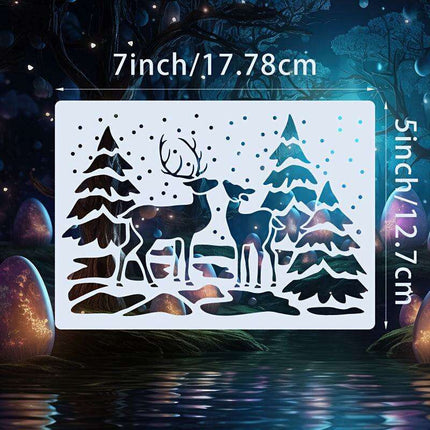 Christmas Cheer Stencils Collection: 9 Decorative 5x7 Inch Templates for Scrapbooking, Crafting, and Seasonal Decor