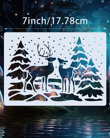 Christmas Cheer Stencils Collection: 9 Decorative 5x7 Inch Templates for Scrapbooking, Crafting, and Seasonal Decor