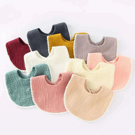 Soft Cotton Baby Bibs with Absorbent Lace - Perfect for Newborns and Toddlers