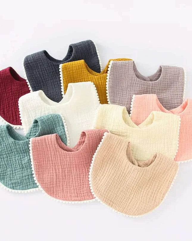 Soft Cotton Baby Bibs with Absorbent Lace - Perfect for Newborns and Toddlers