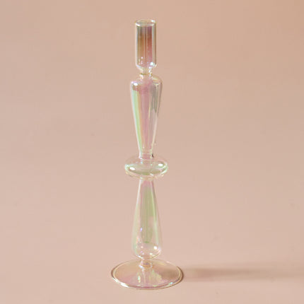 Geometric Borosilicate Glass Candlestick Vase For Home Office Desk Decor
