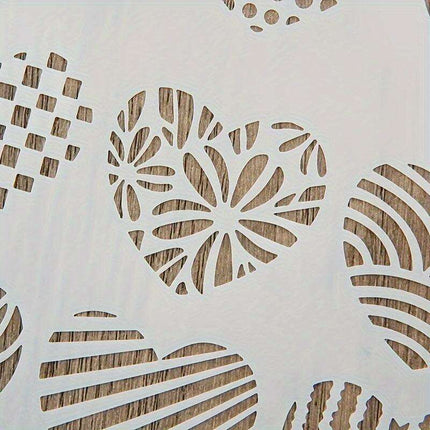 Delightful Mini Heart Stencil Set - Nine Grid Designs for Creative Scrapbooking and DIY Projects