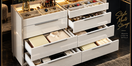 47.2" 8 Drawer Dresser with LED Light, Modern High Gloss Chest of Draw Dressers 47-2-8-drawer-dresser-with-led-light-modern-high-gloss-chest-of-drawers-with-glass-tabletop-2-six-grid-jewelry-drawers-for