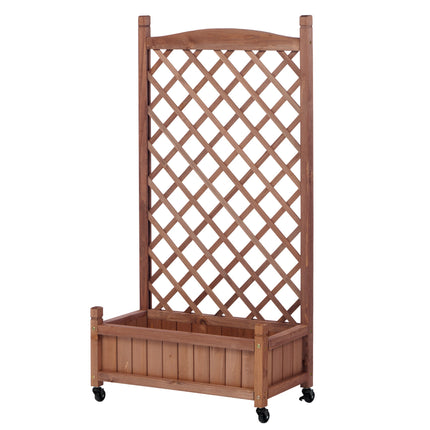 Room & Decor Raised Garden Bed with Trellis - 2 Pack, Wooden Planter B