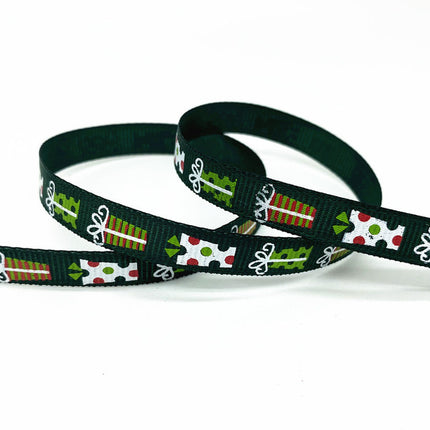 Peekaboo Studio Size 5 10mm Printed Grosgrain Christmas Ribbon - Durab