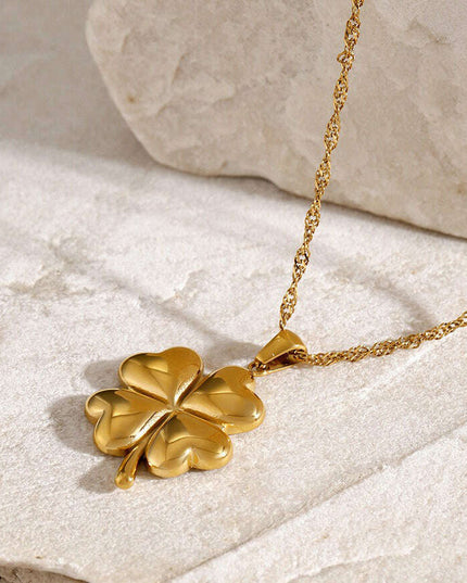 18K Gold Plated Four-Leaf Clover Pendant Necklace