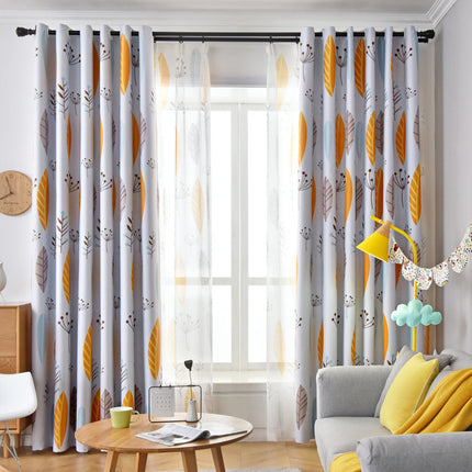 Peekaboo Studio Nordic Leaf Curtain - Modern Shading for Bedroom & Liv