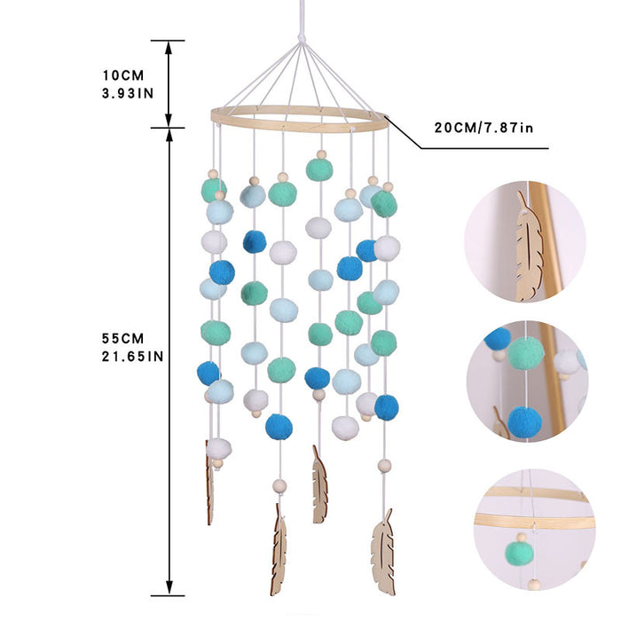 Rainbow Hair Ball Wind Chimes - Nordic Room Decor Accent