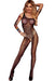 Sultry Rhinestone One-Shoulder Fishnet Bodystocking with Daring Open Crotch Detail