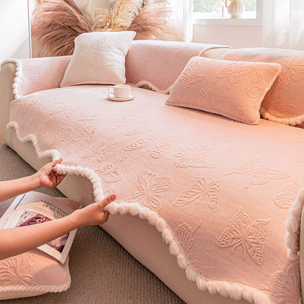 Non-slip Plush Sofa Cushion Cover